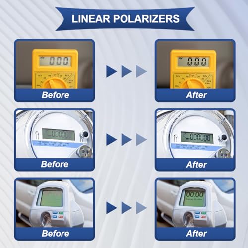 Verpakking van 2 gepolariseerde film 20 x 30 cm Self-Adhesive Linear Polarising Filter met Cut Back voor Scherm Reparatie, Educatieve Fysica en Fotografie 5