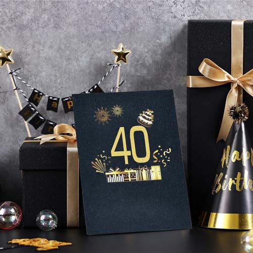 40e verjaardagskaarten vrouwen, lichten en geluid pop up verjaardagskaarten voor mannen, gelukkige verjaardagskaarten met envelop voor vrouwen mama vrouw mannen man vader vrienden 5