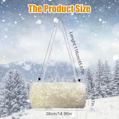 Handmutsen Faux Fur, Muff voor het opwarmen van de hand in winter Portable Handmuff Women Handwarmer met Neck Cord en Zipper Pocket 4