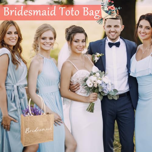 Zak, Minimalist en Betrouwbare Jute Tote Bag, Vrijgezellenfeesttassen, Bruidstas, Bruidscadeautas, Bruidsdouche, Geschikt voor levensmiddelenwinkel, Picknick, Strand Holiday,, Bruin, L