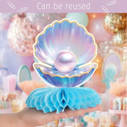 Set van 6 honingraat zeemeermin decoratie tafel verjaardag meisjes 4