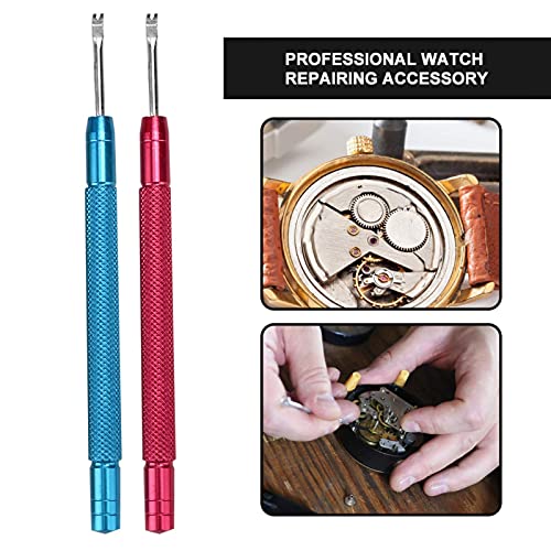 Valentijnsdag PresentWatch Handen Removal Tool, Professionele gereedschappen Waterdicht tillen Verwijderen 2 stuks horloge naaldlever, (rood + blauw) voor Wacth Reparatie horlogemakers 3
