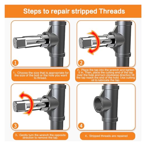 6 stuks NPT Pijp Tap Set 1in tot 1/8in Precisie Carbon Steel Wire vormen Tap Loodgieters Faucet met opslagdoos voor doe-het-zelf loodgieters 4