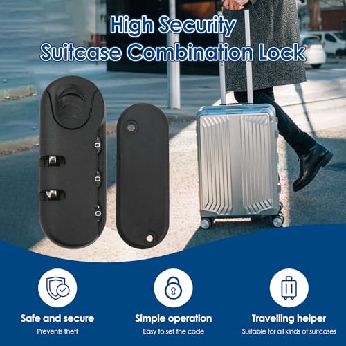 Bagage Password Lock, 3 digitale wachtwoord, hoge beveiliging, Matte Textuur, Vervangingscode, Combinatie, Reis Bagage Lock voor koffers, Reiskoffers, Gereedschapsdozen 3