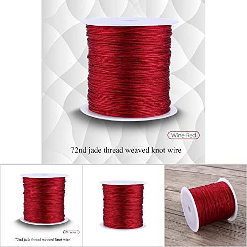 Rode armband String, Cord Rattail Macrame Wire Hilo Nylon 0 String Bourgogne 100M X 0,8mm Nylon Chinese knoop 5