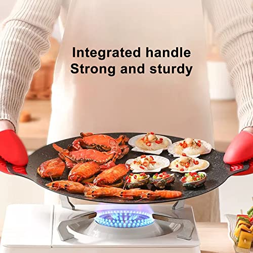 Korean Grill Plate 30 cm Ronde Non-Stick Pan Outdoor Camping Portable Grill Pan met handvat Aluminium Legering Korea Hob Grill Bevestiging voor gasfornuis inductie 3