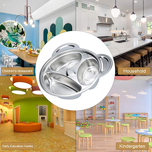 Kinderen Tafelgerei, 304 Stainless Steel Panda-Shaped Kinderen Eten Plate Tafelgerei Multifunctioneel Eten Verdeeld Plate voor thuis kleuterschool 5