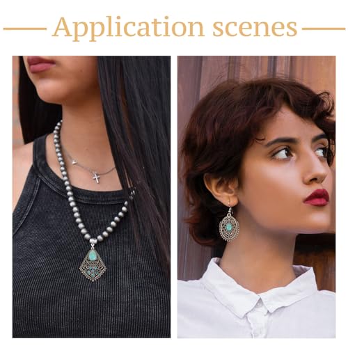 Tibetan Style Turquoise Verbinding Link Charms Retro Filigree Hangers Hangers voor Boheemse oorbellen Nacklet sieraden maken, edelsteen, edelsteen 5