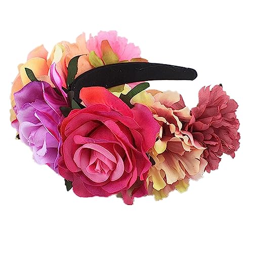 Vrouwen Halloween Rose Flower Headband Haarbanden Floral Headwear Leaf Hair Hoops Party Headdress Decoratie voor meisjes, Type 8