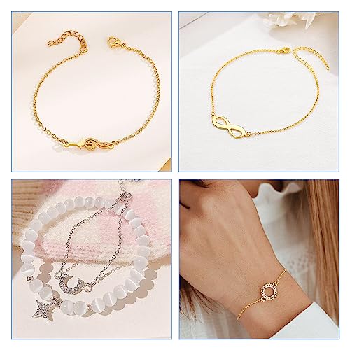 8 st Verstelbare armband 304 RVS Link ketting armband goud zilver Gedraaide ketting armband met Extender ketting voor sieraden maken 5