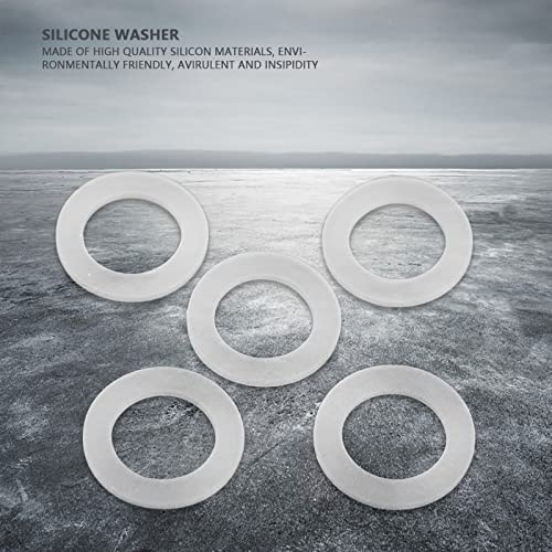 Siliconen Pakkingen, 10 stuks Siliconen Pakking Ring, O.D. 37mm Binnendiameter 24mm Wit O Ringen Waterverwarmer Seal Siliconen Vlakke Pakkingen voor Bloemen 4