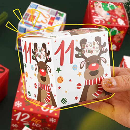 Advent kalender voor het vullen, 24 stuks, 7 x 7 x 7 cm, geschenkdoos, kerstkalender voor ambachten, papieren doos, geschenkdozen voor Kerstmis, geschenken voor kinderen, enz. 4