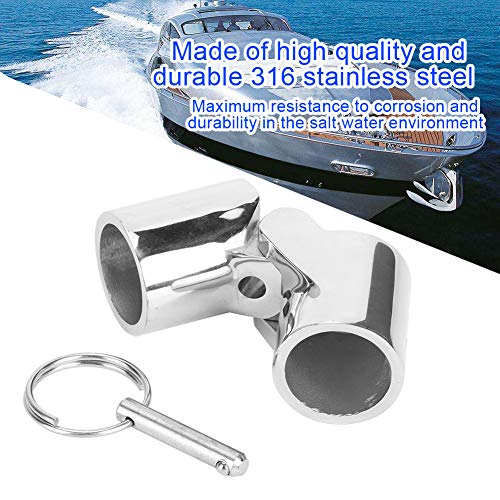 Marine Vouw Swivel Koppelen Tube Pipe Connector, Silver Roestvrij stalen boot pijp Connector voor het vouwen van zon Canopies Vlag Pool(25mm) 4