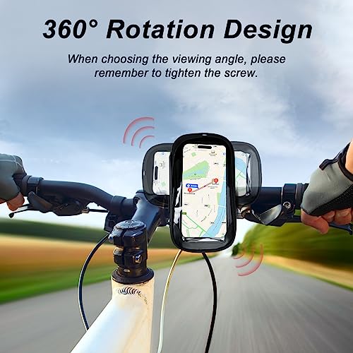 Waterdicht Fietstelefoon houder 360° roterende fiets handvat tas met Touch Screen Fietstas Fiets Telefoonhouder voor iPhone Samsung Smart Phone tot 6.4 Inch 5