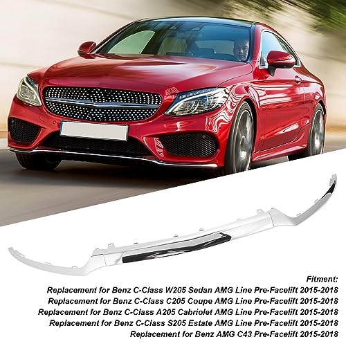 3 Piece Front Bumper Lagere Chrome Finish Vervanging voor Benz C-klasse W205 C205 A205 S205C43 - Duurzaam materiaal, Eenvoudig te installeren, Ideale vervanging, voor 4
