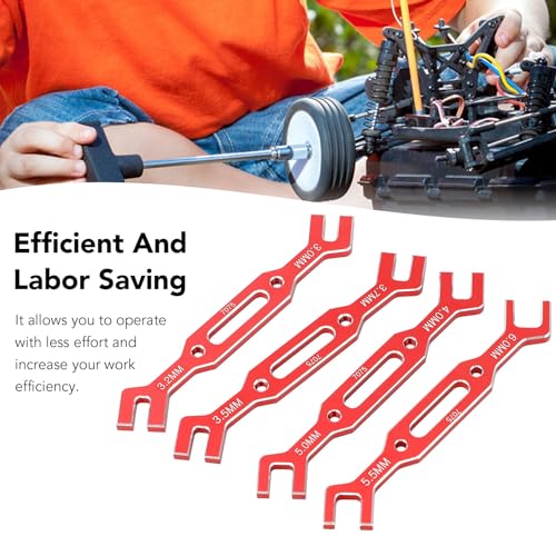 RC Tie Rod adjustment wrench, RC auto ball Joint Remover Aluminium RC Car Tools voor 1/10 1/16 3,0Mm-6.0mm Model RC Car (Red) 4