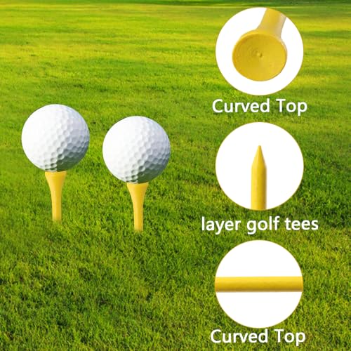 100st Golf Wood T Shirts 70mm Long Golf Tshirt Bamboo Wave Biologisch afbreekbaar wit voor bestuurder Golf Golf Tapijt 3
