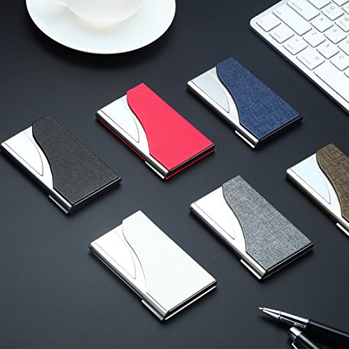 Metalen Case PU leer en roestvrij staal Business Card houder / Business Card houder / Business Card houder voor mannen en vrouwen, Bruin 5