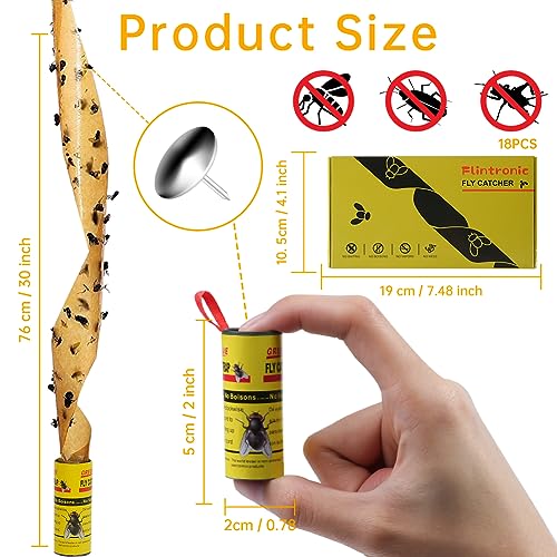 Fly Swatter Roll, 18 Flytraps voor Sticky Fruit, Lijm Trap voor Vliegen, Fly Paper voor binnen en buiten, Gebruik van Muggen en andere vliegende Insecten