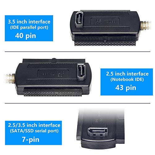 SATA IDE naar USB Adapter Cable, USB 2.0 naar IDE SATA 2.5 3.5 harde schijf HDD Cable Converter (1.8FT White)
