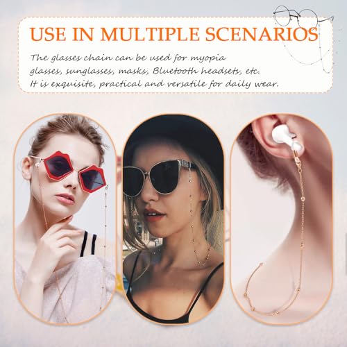 2Stuks Bril ketting glazen ketting voor vrouwen riem houder Ronde Nek kralen Eyeglass Ketting Zonnebrillen ketting Vrouwen Sun Reading Eyeglass Ketting hanger gezicht masker, Multicolour 5