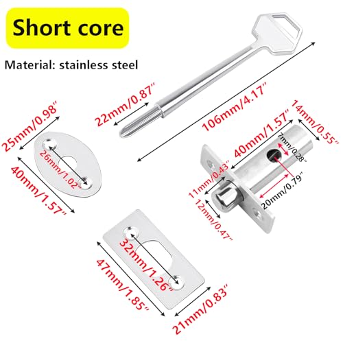 1PCS Deurbeveiliging Rack Bolt, Mortice Deur Bolt met stersleutel, anti-diefstal deur slot Bolt, roestvrij stalen deur Bolts, Dode Bolts voor Deuren Windows, 40mm