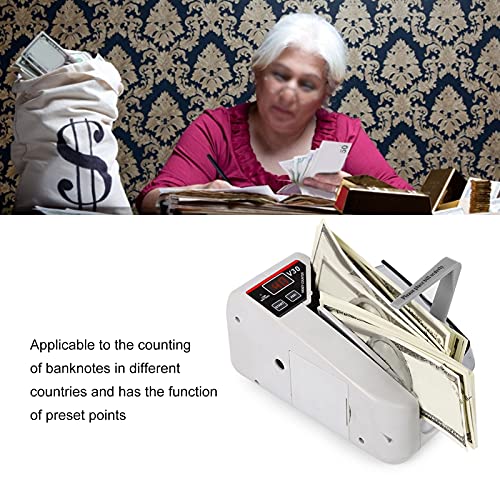 Geldteller, 7,3 x 2,8 x 4 Inch, Mini draagbaar Handy Money Counter, 600 bankbiljetten/min, voor Multi-Currency Mobiele telefoonbankbiljetteller (EU-plug)