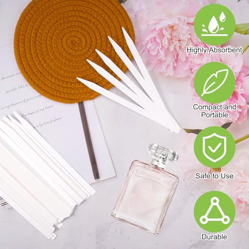 500 stuks Parfumteststrookjes, 17 cm X 0,9 cm Essentiële Olietestpapier, Rechthoekig Verdikingsschrijfbaar Parfumtestpapier voor parfums, etherische oliën, diffusers, geuren, Etc (Wit) 3
