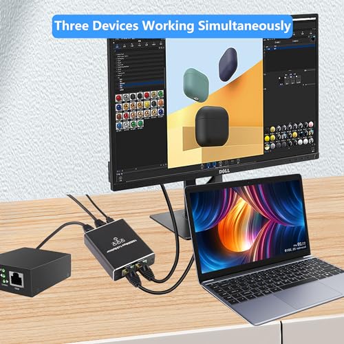 Ethernet Splitter 1 tot 3, 1000/100Mbps Ethernet Switch 3 Port Gigabit Network Switch Network Splitter met USB Power Cord, Geschikt voor computers, Hubs, Switches, Routers, ADSL, etc 5