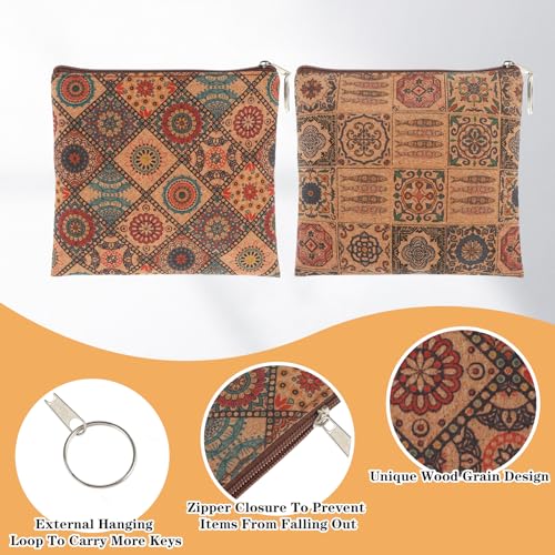 2 st. Vintage Mini Portemonnee Portemonnee Portemonnee Portemonnee Portemonnee van Portemonnee van Portemonnee Polyester met rits Klein Muntzakje voor vrouwen veranderen tas, Multicolor, Deco, Multicolour, Deco 4