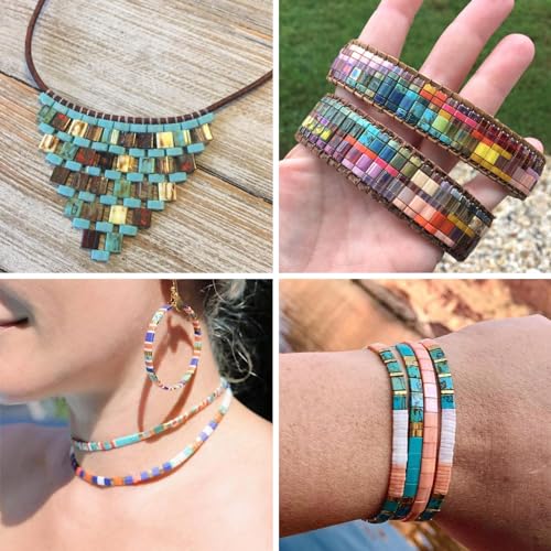 1 Rechthoekig onderdeel 2 Hole Natural Tiger Eye Kralen Tila Kralen Synthetische Jasper Rechthoekige drager Kralen Stenen Spacer Kralen Bulk voor DIY armband ketting sieraden maken 3