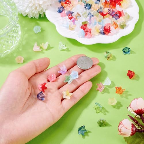 120 st. Verschillende Bloemen Glazen Kralen Spray Geschilderd Glas Spacer Kralen Bloem kralen Caps sieraden Kralen Bulk voor DIY Crafts Levering armband sieraden maken 5