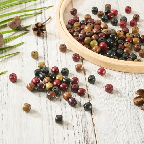 40G Kolom Natural Wood Kralen, 8mm, Sabdal Houten Ambacht Kralen, 4 Kleuren, Kolom, Houten Spacer Kralen, Bulk voor Ambacht Levert Armband, Sieraden maken 3