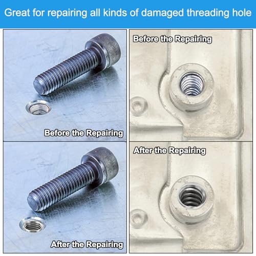 Zelftappende draad invoegen, 20 st M10 x M14 x 15 mm draad invoegen 303 Roestvrij stalen draadadapter Reducer Slotted Schroef Reparatie Invoegsels 5