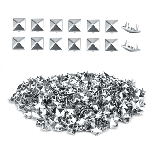 Lederen Rivets, 500 stuks 10 mm Metalen Rivets, Vierkante 4 Klauwen, Hoge kwaliteit Galvanized Decoratieve Rivets, Geschikt voor leder, kleding, schoenen en broeken, Pet Collars