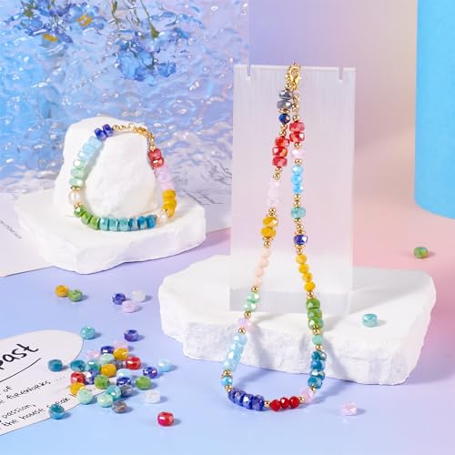 88st facetten rondelle glazen kralen imitatie jade AB kleur spacer kralen 11 kleuren 8mm rondelle dikke kralen bulk voor DIY armband sieraden maken