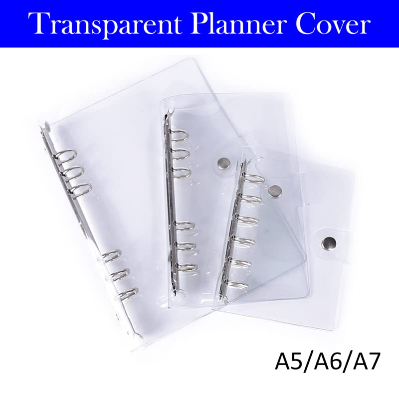 A7 Standaard 6 gaten Clear Binder Covers, PVC Notitieboek Ronde Ring Binder Cover Protector Losse Bladfolder voor DIY Reizen Fotoalbum Persoonlijke Organisators Scrapbooking (A7 (150*125mm))