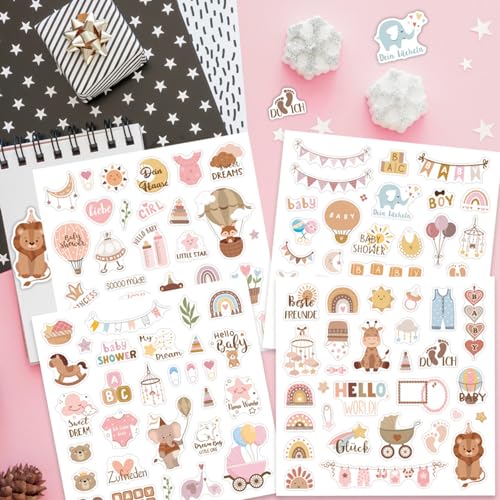 4 stukken baby foto album stickers baby album betoverende bruine stickers baby stickers foto album DIY kinder stickers doop foto album kalender scrapbooking stickers feest decoratie 4