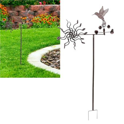 Kolibrie Wind Spinner Metalen Windmolen Windsculptuur Windmolens Catchers voor Outdoor Lawn Yard Patio Tuinversieringen