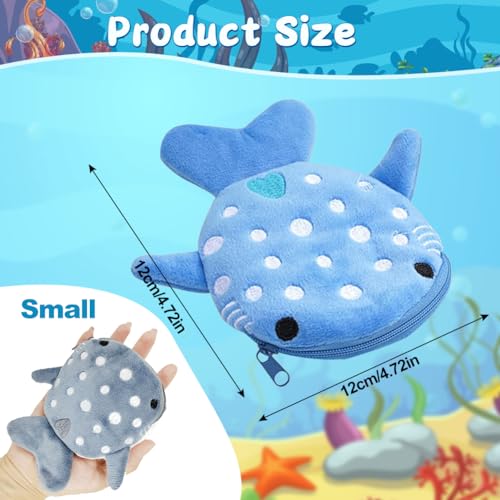 Shark Kinderportemonnee, Mini Cute Dierenportemonnee met Zip, Portable Kinderportemonnee voor jongens en meisjes, Geschikt voor verandering, Kaarten, Sleutels,, zwart en roze, modern 4