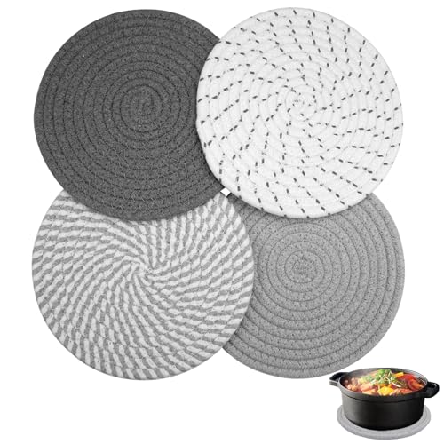 Set van 4 onderzetters, katoenen draad, geweven Mat, onderzetters, Pot, Absorberende Coasters Katoen geweven, Geïsoleerde Pot Mat