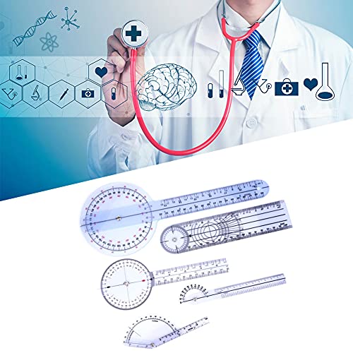 5Pcs Finger Goniometer Protractor Liniaal Hoek Ruler Spinale Goniometer Degrees Protractor:(#1) 4