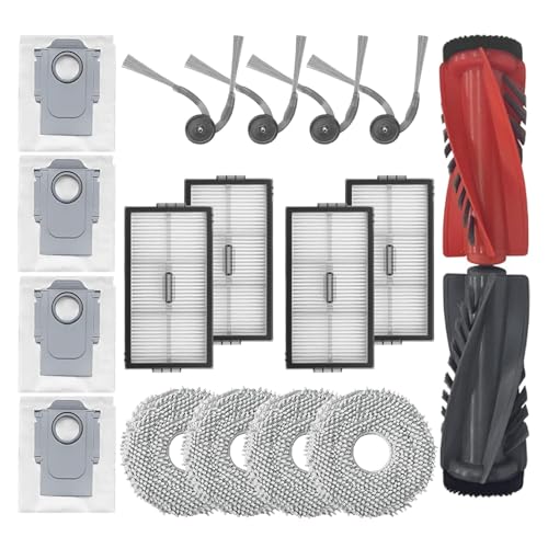 18 st Vervanging Onderdelen Accessoires Kit voor Roborock Saros 10R/G20S Ultra Stofzuiger, 2 Hoofdborstels, 4 HEPA Filter, 4 Mop Pads, 4 Stofzakken, 4 Zijborstels
