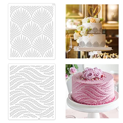 Cake Stencil Hollow Templates, 2 stuks Mooie en Herbruikbare Cake Templates, Decoratieve Butter Cream, Plastic Cake Embossing Templates, Spray Flower Cake Templates voor Cake Decoraties