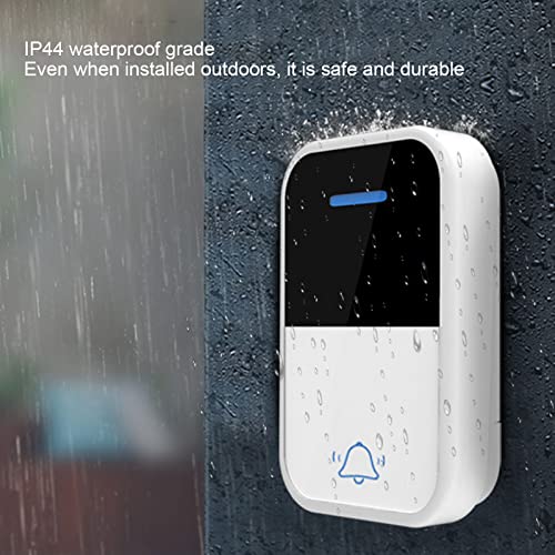 Draadloze deurbel 150M Range Self Powered Doorbell IP44 Waterdichte Doorbell Kit voor thuiskantoor met 2 Transmitters 1 Ontvanger, 38 Melodies 3 Niveaus Volume(EU) 4