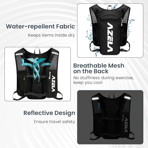 Ultralight Drinkrugzak, 1,5 liter, ademend hardloopvest met waterzak, verstelbare waterdichte Rugzakken met Reflecterende Strepen 5
