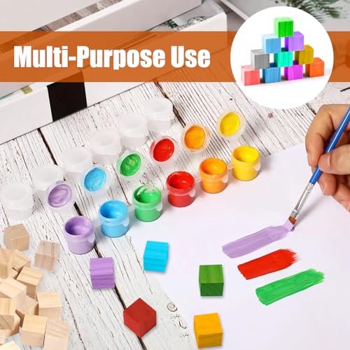 140 stuks Houten kubusjes voor handwerk, houten kubusjes 20 x 20 x 20 mm, ongeschilderde houten kubusjes Blanco, houten kubusdecoratie voor ambachten, schilderen, puzzels en DIY-projecten 5