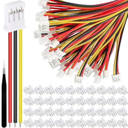 40 stuks JST PH 2.0 3-pins mannelijke connector met 15 cm kabel en vrouwelijke micro JST PH 2 mm 3-pins connectorplug voor vliegtuig, quadcopter, LED-strip, speelgoed, PCB-bedieningspaneel