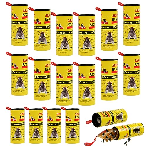 Fly Swatter Roll, 18 Flytraps voor Sticky Fruit, Lijm Trap voor Vliegen, Fly Paper voor binnen en buiten, Gebruik van Muggen en andere vliegende Insecten