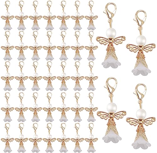 Sleutelhanger Engel van Parels, Guardian Angel Lucky Charm, Guardian Angel Keychain, Guardian Angel Jewelry, Christenhanger, Doop Giften (B-KC Gold), Zink